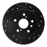 R1 Concepts 07-12 Lexus ES350 Rear Right Drilled & Slotted Black Brake Rotor by R1 Concepts RNC-633-76079R
