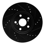 R1 Concepts 08-19 Pontiac Vibe Front Left Drilled & Slotted Black Brake Rotor