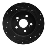 R1 Concepts 09-24 Lexus CT200H Rear Left Drilled & Slotted Black Brake Rotor by R1 Concepts RNC-633-76083L