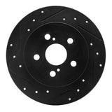 R1 Concepts 09-24 Lexus CT200H Rear Left Drilled & Slotted Black Brake Rotor by R1 Concepts RNC-633-76083L