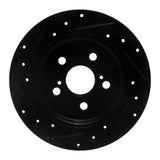 R1 Concepts 09-24 Lexus CT200H Rear Right Drilled & Slotted Black Brake Rotor by R1 Concepts RNC-633-76083R