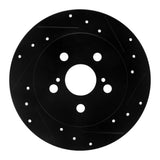 R1 Concepts 09-24 Lexus CT200H Rear Right Drilled & Slotted Black Brake Rotor by R1 Concepts RNC-633-76083R