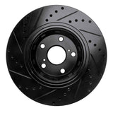 R1 Concepts 09-15 Toyota Venza Front Right Drilled & Slotted Black Brake Rotor by R1 Concepts RNC-633-76085R
