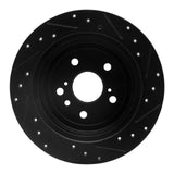 R1 Concepts 09-15 Toyota Venza Rear Left Drilled & Slotted Black Brake Rotor by R1 Concepts RNC-633-76086L
