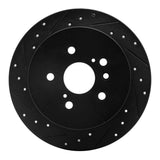R1 Concepts 09-15 Toyota Venza Rear Left Drilled & Slotted Black Brake Rotor by R1 Concepts RNC-633-76086L