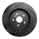 R1 Concepts 09-15 Toyota Venza Rear Right Drilled & Slotted Black Brake Rotor by R1 Concepts RNC-633-76086R