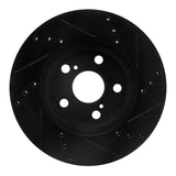 R1 Concepts 10-17 Lexus CT200H Front Left Drilled & Slotted Black Brake Rotor by R1 Concepts RNC-633-76087L