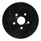 R1 Concepts 10-17 Lexus CT200H Front Left Drilled & Slotted Black Brake Rotor by R1 Concepts RNC-633-76087L