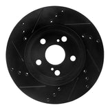 R1 Concepts 10-17 Lexus CT200H Front Right Drilled & Slotted Black Brake Rotor by R1 Concepts RNC-633-76087R