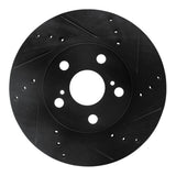 R1 Concepts 10-17 Lexus CT200H Front Right Drilled & Slotted Black Brake Rotor by R1 Concepts RNC-633-76087R