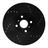 R1 Concepts 12-18 Toyota Yaris (USA/Canada) Front Left Drilled & Slotted Black Brake Rotor by R1 Concepts RNC-633-76088L
