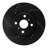 R1 Concepts 12-18 Toyota Yaris (USA/Canada) Front Left Drilled & Slotted Black Brake Rotor by R1 Concepts RNC-633-76088L