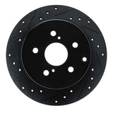 R1 Concepts 12-20 Toyota Prius V Rear Left Drilled & Slotted Black Brake Rotor by R1 Concepts RNC-633-76089L