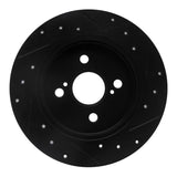 R1 Concepts 12-18 Toyota Yaris (USA/Canada) Rear Left Drilled & Slotted Black Brake Rotor by R1 Concepts RNC-633-76090L