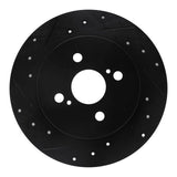 R1 Concepts 12-18 Toyota Yaris (USA/Canada) Rear Left Drilled & Slotted Black Brake Rotor by R1 Concepts RNC-633-76090L