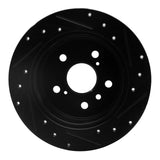 R1 Concepts 2012-2018 Lexus ES300H Rear Left Drilled & Slotted Black Brake Rotor by R1 Concepts RNC-633-76091L