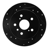 R1 Concepts 2012-2018 Lexus ES300H Rear Left Drilled & Slotted Black Brake Rotor by R1 Concepts RNC-633-76091L