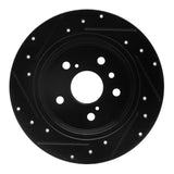R1 Concepts 2012-2018 Lexus ES300H Rear Right Drilled & Slotted Black Brake Rotor by R1 Concepts RNC-633-76091R