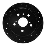 R1 Concepts 2012-2018 Lexus ES300H Rear Right Drilled & Slotted Black Brake Rotor by R1 Concepts RNC-633-76091R