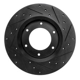 R1 Concepts 79-80 Toyota Pickup Front Left Drilled & Slotted Black Brake Rotor by R1 Concepts RNC-633-76093L
