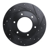R1 Concepts 79-80 Toyota Pickup Front Right Drilled & Slotted Black Brake Rotor by R1 Concepts RNC-633-76093R