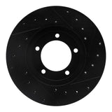 R1 Concepts 79-83 Toyota Pickup Front Left Drilled & Slotted Black Brake Rotor by R1 Concepts RNC-633-76094L