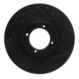 R1 Concepts 84-85 Toyota Van Front Right Drilled & Slotted Black Brake Rotor by R1 Concepts RNC-633-76097R