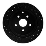 R1 Concepts 86-97 Toyota Previa Rear Right Drilled & Slotted Black Brake Rotor