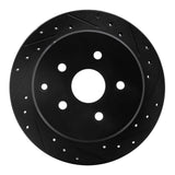 R1 Concepts 86-97 Toyota Previa Rear Right Drilled & Slotted Black Brake Rotor