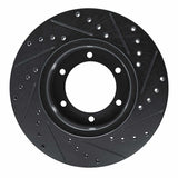 R1 Concepts 1986-1995 Toyota 4Runner Front Left Drilled & Slotted Black Brake Rotor by R1 Concepts RNC-633-76102L