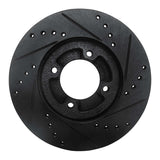R1 Concepts 86-89 Toyota Van Front Left Drilled & Slotted Black Brake Rotor by R1 Concepts RNC-633-76103L