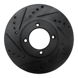 R1 Concepts 86-89 Toyota Van Front Left Drilled & Slotted Black Brake Rotor by R1 Concepts RNC-633-76103L