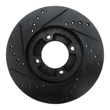 R1 Concepts 86-89 Toyota Van Front Right Drilled & Slotted Black Brake Rotor by R1 Concepts RNC-633-76103R