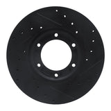 R1 Concepts 87-88 Toyota Pickup Front Left Drilled & Slotted Black Brake Rotor