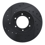 R1 Concepts 87-88 Toyota Pickup Front Right Drilled & Slotted Black Brake Rotor by R1 Concepts RNC-633-76105R