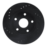 R1 Concepts 91-94 Toyota Previa Front Right Drilled & Slotted Black Brake Rotor by R1 Concepts RNC-633-76108R