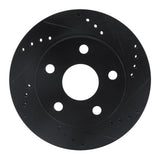 R1 Concepts 91-94 Toyota Previa Front Right Drilled & Slotted Black Brake Rotor by R1 Concepts RNC-633-76108R