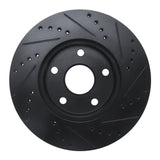 R1 Concepts 91-97 Toyota Previa Front Left Drilled & Slotted Black Brake Rotor by R1 Concepts RNC-633-76109L