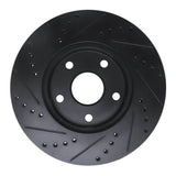 R1 Concepts 91-97 Toyota Previa Front Right Drilled & Slotted Black Brake Rotor by R1 Concepts RNC-633-76109R