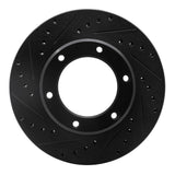R1 Concepts 90-92 Toyota Land Cruiser Front Left Drilled & Slotted Black Brake Rotor by R1 Concepts RNC-633-76110L
