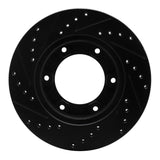R1 Concepts 90-92 Toyota Land Cruiser Front Right Drilled & Slotted Black Brake Rotor