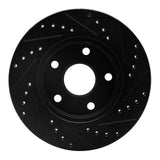 R1 Concepts 91-96 Toyota Previa Front Left Drilled & Slotted Black Brake Rotor by R1 Concepts RNC-633-76111L