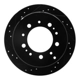 R1 Concepts 98-07 Lexus LX470 Rear Left Drilled & Slotted Black Brake Rotor by R1 Concepts RNC-633-76113L