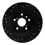 R1 Concepts 99-03 Lexus RX300 Rear Right Drilled & Slotted Black Brake Rotor by R1 Concepts RNC-633-76114R