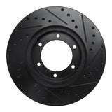 R1 Concepts 91-98 Toyota 4Runner Front Left Drilled & Slotted Black Brake Rotor by R1 Concepts RNC-633-76115L