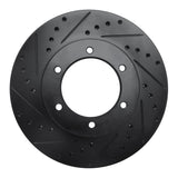 R1 Concepts 91-98 Toyota 4Runner Front Left Drilled & Slotted Black Brake Rotor by R1 Concepts RNC-633-76115L