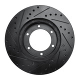 R1 Concepts 91-98 Toyota 4Runner Front Right Drilled & Slotted Black Brake Rotor by R1 Concepts RNC-633-76115R