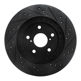 R1 Concepts 96-03 Toyota Rav4 Hybrid Front Left Drilled & Slotted Black Brake Rotor by R1 Concepts RNC-633-76122L