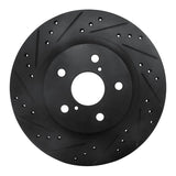 R1 Concepts 96-03 Toyota Rav4 Hybrid Front Left Drilled & Slotted Black Brake Rotor by R1 Concepts RNC-633-76122L