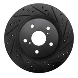 R1 Concepts 96-03 Toyota Rav4 Hybrid Front Right Drilled & Slotted Black Brake Rotor by R1 Concepts RNC-633-76122R